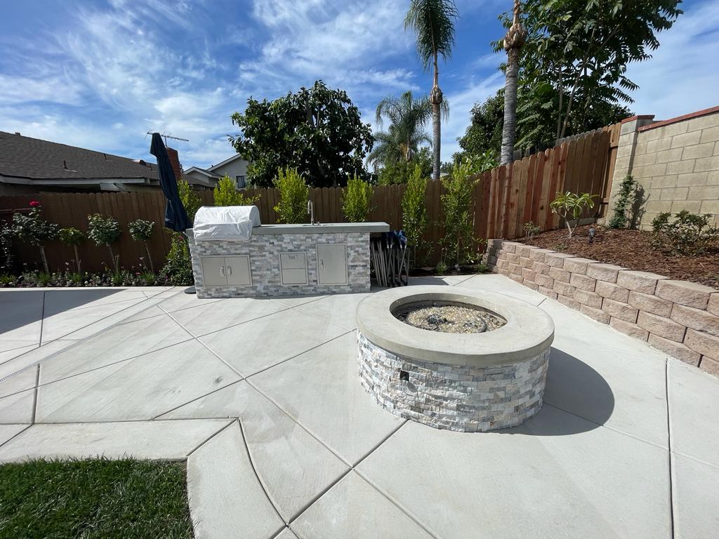 Whole-property outdoor remodel with patio and outdoor kitchen in Encino