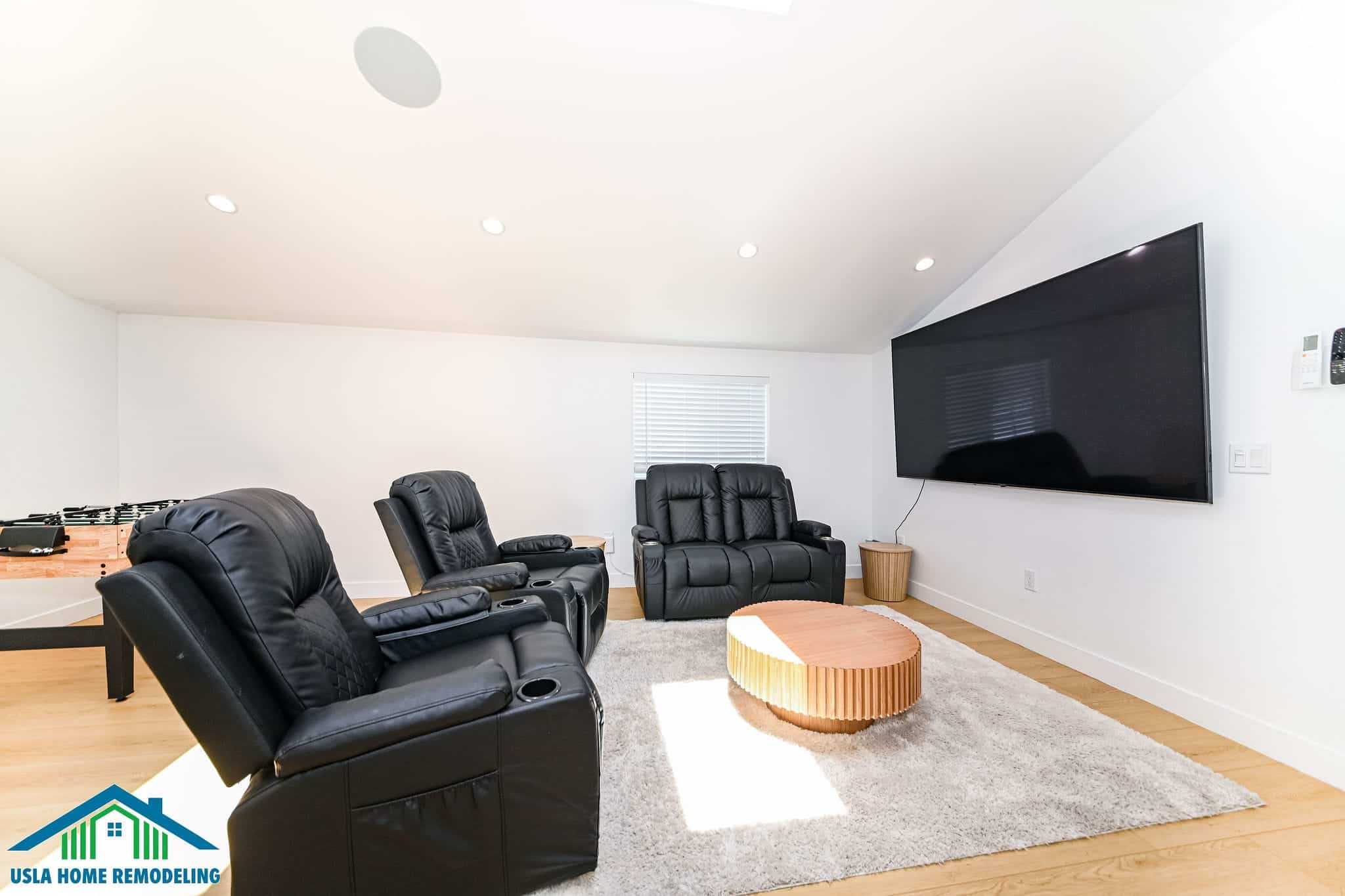Studio ADU interior looking toward the kitchen, Van Nuys