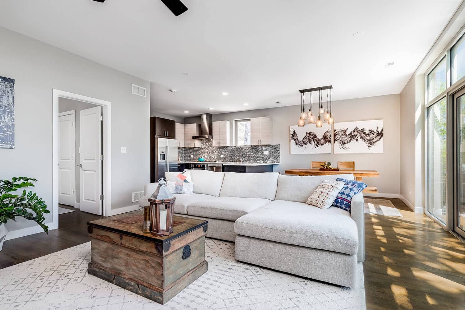 Room addition with open-concept living room and kitchen on the Westside of Los Angeles